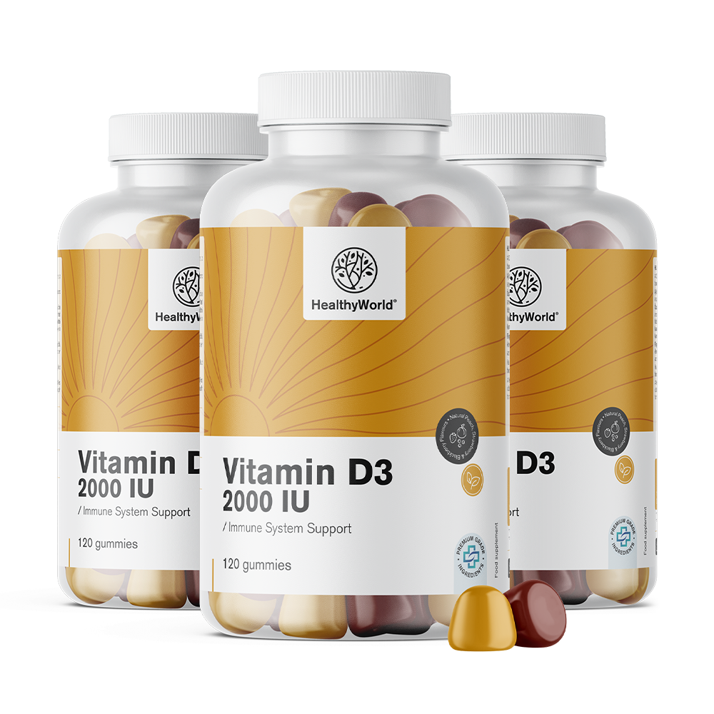 Vitamin D3 2000 egyéb formában, például gumiként.