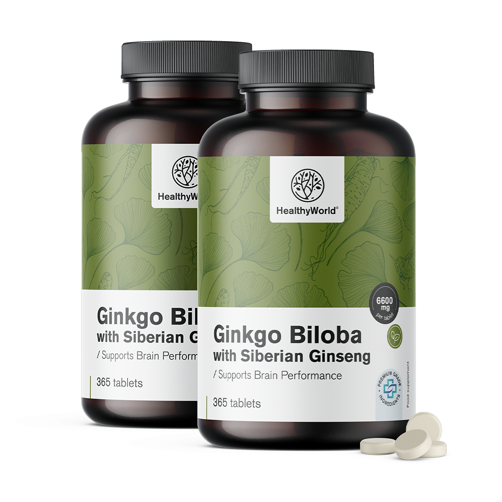 Ginkgo biloba szibériai ginzenggel tablettákban.