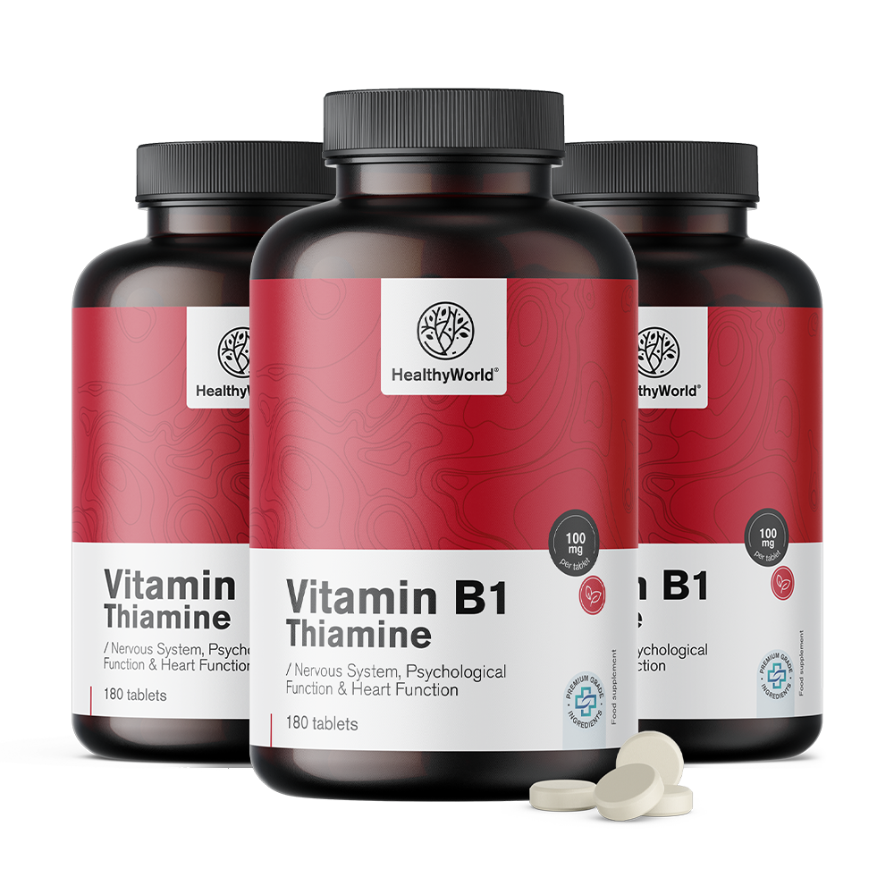 Vitamin B1 - tiamin 100 mg tabletákban.