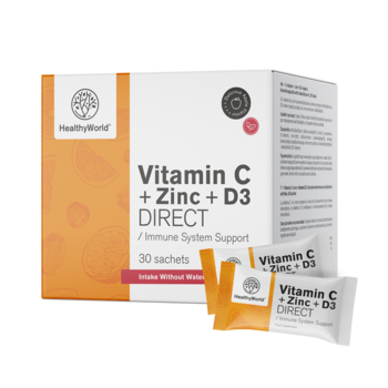 C-vitamin 500 + Cink + D3 DIRECT, 30 tasak