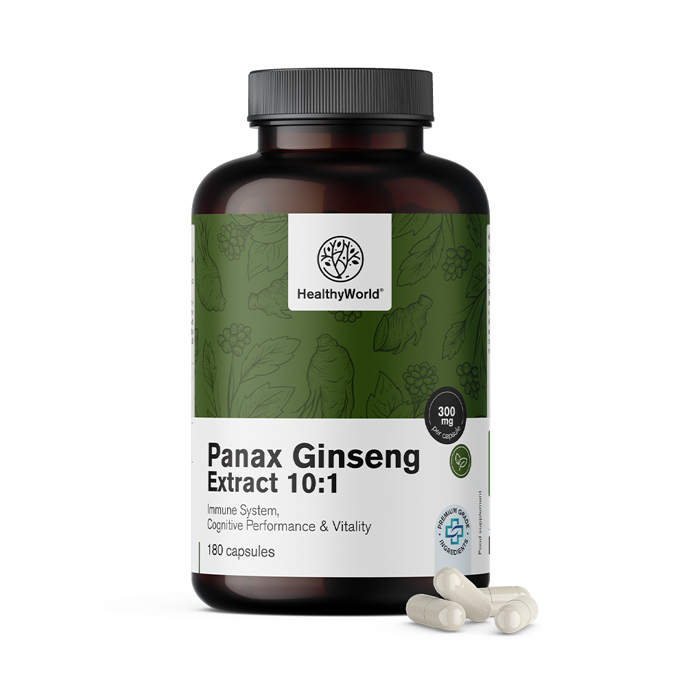 Panax Ginseng 300 mg - a Ginseng 10:1 kivonat kapszulákban.