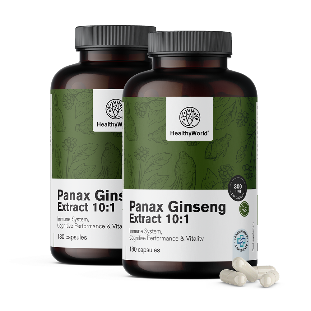 Panax Ginseng 300 mg - a Ginseng 10:1 kivonat kapszulákban.