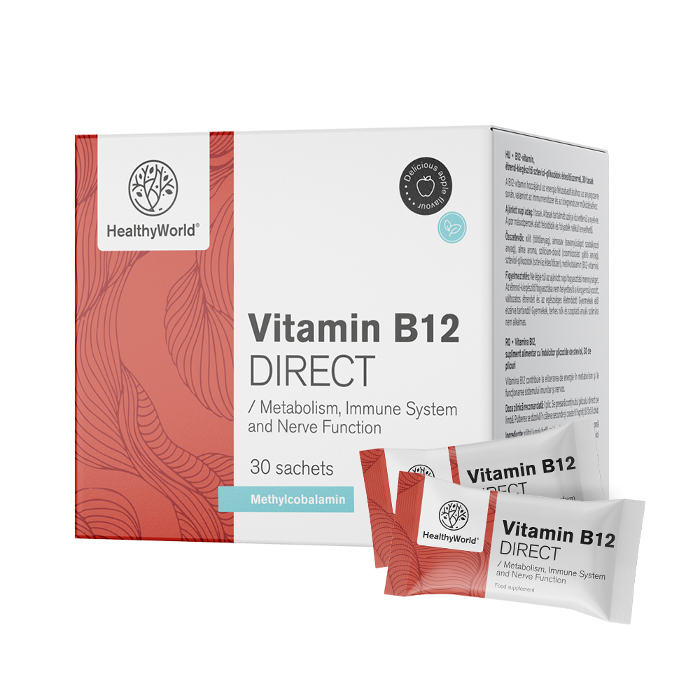 Vitamin B12 DIRECT. Azonnali felszívódású B12-vitamin étrend-kiegészítő.